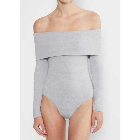 ARITZIA Contour Deco Off Shoulders Gray Bodysuit M - Picture 7 of 11